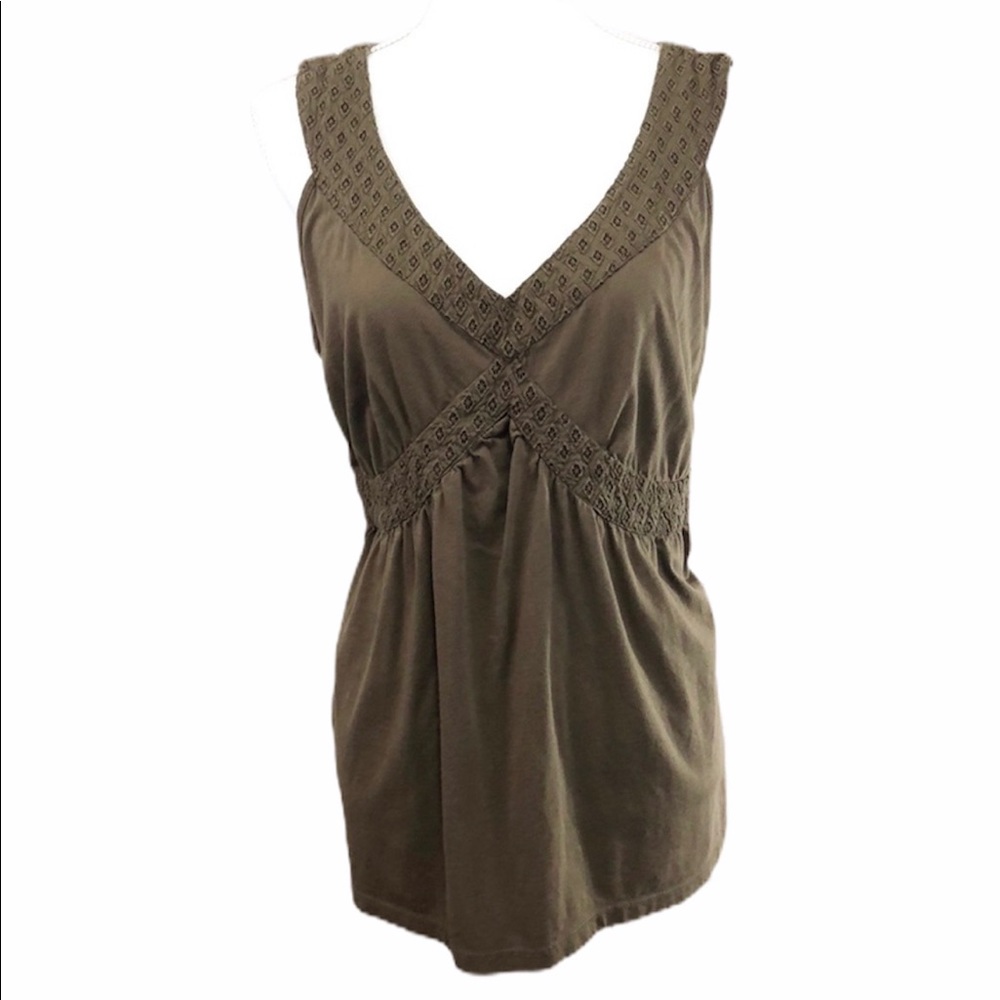 Style & Co Brown Sleeveless V-Neck Top Women’s XL EUC Casual Layering Essential